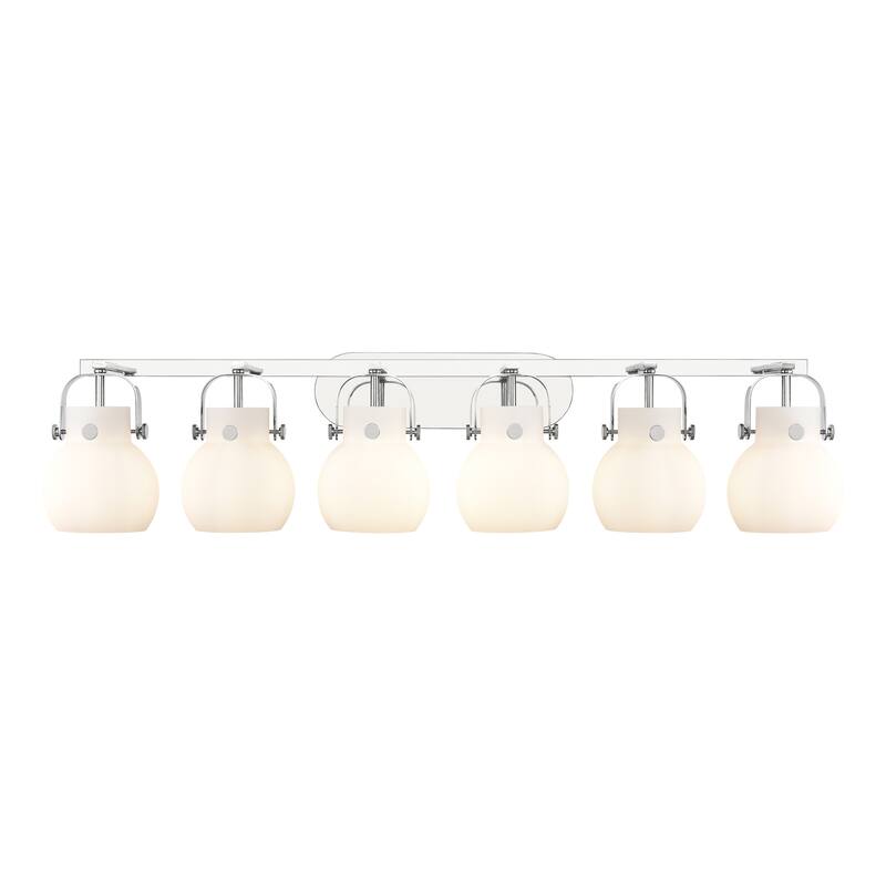 Innovations Lighting Pilaster II Sphere - 6 Light 6" Wall-Mounted Bath ...